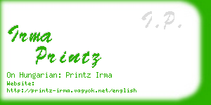 irma printz business card